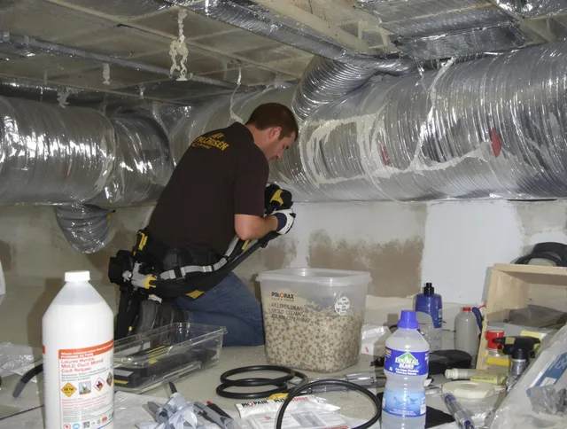 Bellingham Air Duct Cleaning specialist performing professional mold removal from air ducts in Bellingham