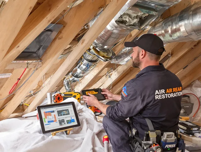 Bellingham Air Duct Cleaning technician performing precise duct repair work in Bellingham