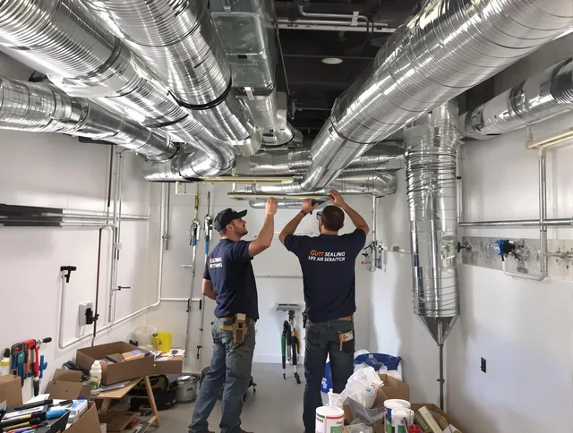 Bellingham Air Duct Cleaning technician applying professional duct sealing solutions in Bellingham