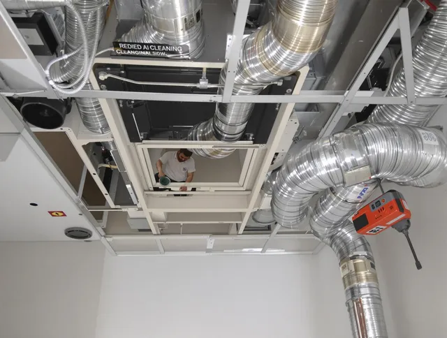 Bellingham Air Duct Cleaning technician performing detailed central duct system cleaning in Bellingham