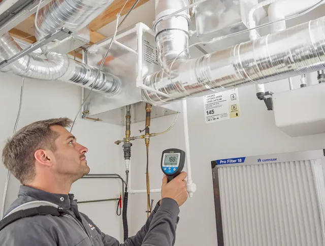 Bellingham Air Duct Cleaning expert conducting detailed filter system inspection using diagnostic tools in Bellingham