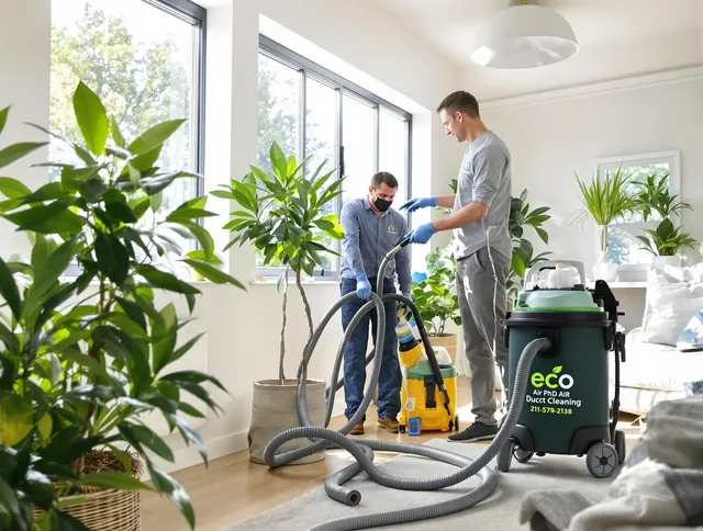 Bellingham Air Duct Cleaning technician performing eco-friendly duct cleaning using sustainable methods in Bellingham